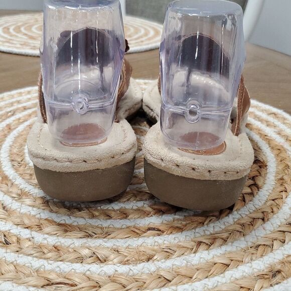 Croft & Barrow Sole Sense-ability Tan Leather Flower Sandals  Boho Hippie,size 7 - Picture 6 of 10